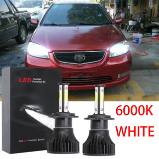 ชุดหลอดไฟหน้าฮาโลเจน LED 6000K 2003 2004 2005 แบบเปลี่ยน สําหรับ Toyota Vios NCP40 2002-2007