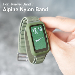 Alpine สายนาฬิกาข้อมือไนล่อน TPU แบบนิ่ม ระบายอากาศ ปรับได้ แบบเปลี่ยน สําหรับ HUAWEI Band 8 7 HUAWEI Band 7