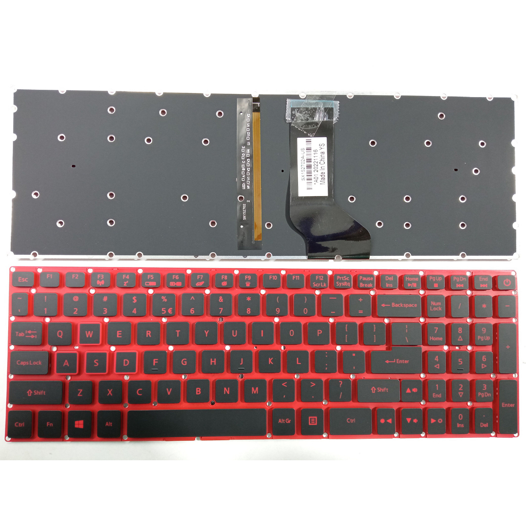 สําหรับ Acer Nitro AN515-51 AN515-52 N16C7 N17c1 AN515-51-705 แป้นพิมพ์ภาษาอังกฤษสีแดง Backlit