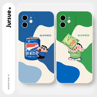 JURSUE เคสไอโฟน เคสซิลิโคนนุ่มกันกระแทกการ์ตูนน่ารักตลก เคสโทรศัพท์ Compatible for iPhone 15 14 13 12 11 Pro Max SE 2020 X XR XS 8 7 6 6S Plus พลัส Y3299