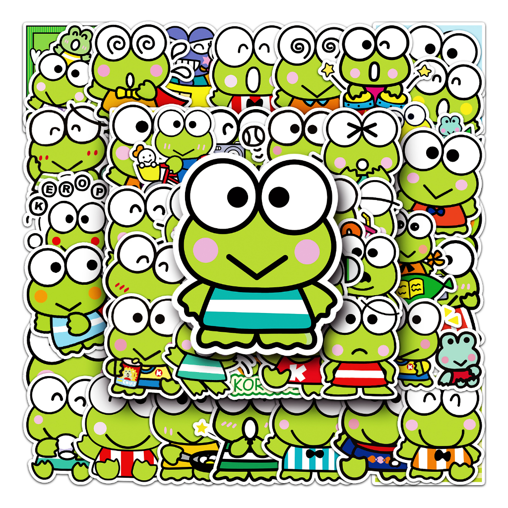 สติกเกอร์รูปลอก กันน้ํา ลายกบ Koloby the big eyed แบบสร้างสรรค์ สําหรับติดตกแต่งรถยนต์ จํานวน 53 ชิ้น