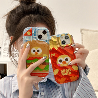 เคสโทรศัพท์มือถือ ลายแฮมเบอร์เกอร์ และเฟรนช์ฟรายส์ ด้านใน สองด้าน สําหรับ iPhone 14 Promax 13 Pro max 12 11