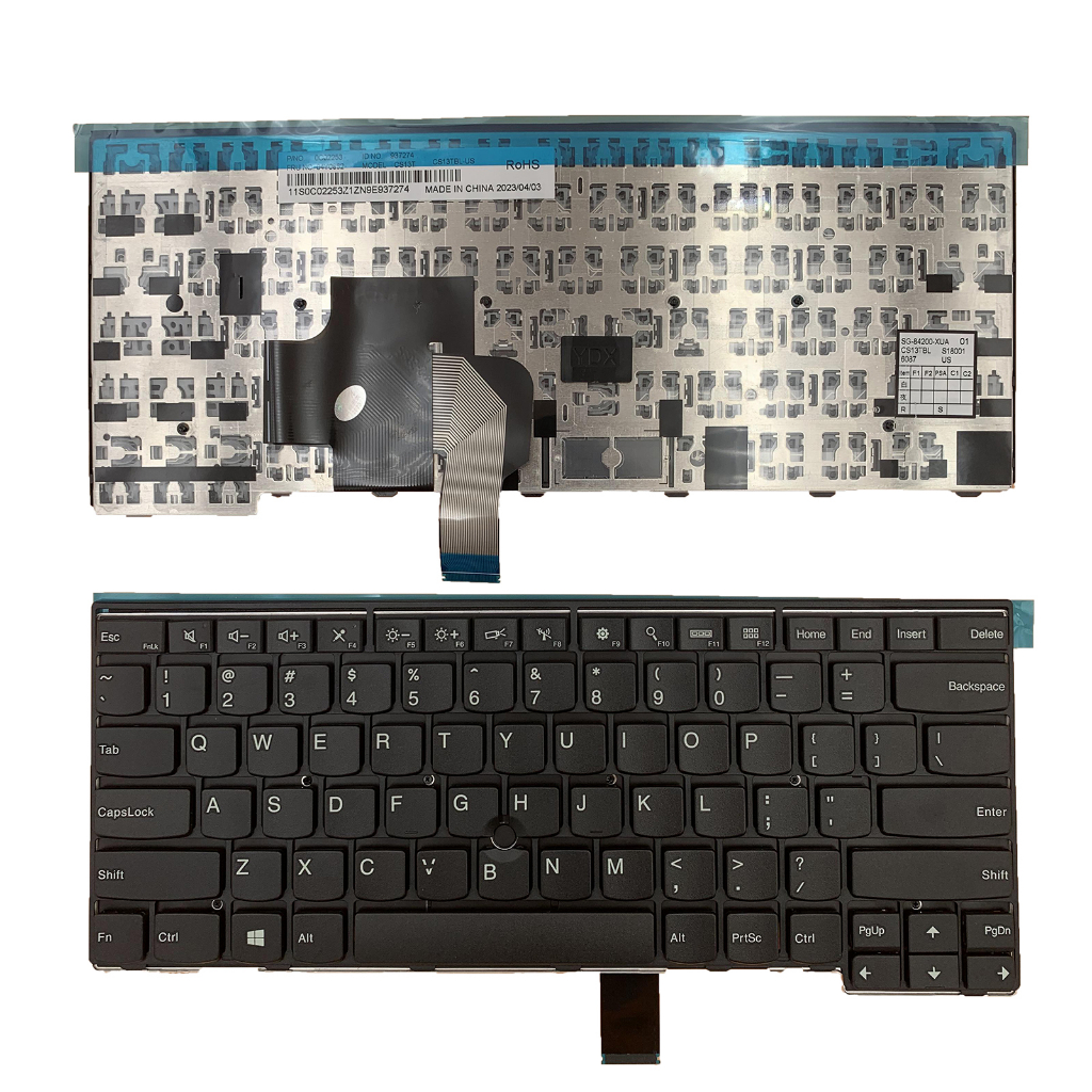 แป้นพิมพ์ US สําหรับ Lenovo ThinkPad E431 E440 L440 L450 L460 L470 T440 T450 T460 ไม่มีจุด