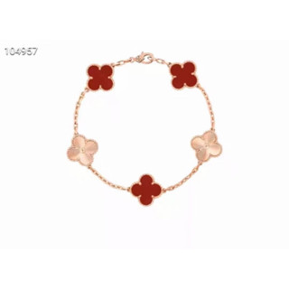 สร้อยข้อมือ จี้ดอกไม้ห้าแฉก สีแดง แฟชั่นคลาสสิก 2023