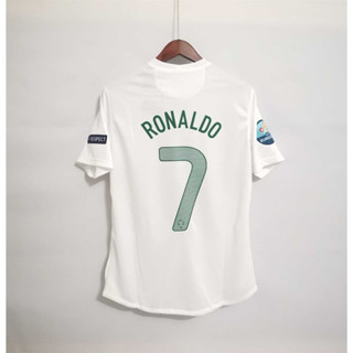 เสื้อกีฬาแขนสั้น ลายทีมชาติฟุตบอล Portugal RONALDO 2012 ชุดเหย้า คุณภาพสูง สไตล์เรโทร