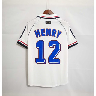 เสื้อยืด พิมพ์ลายฟุตบอล France ZIDANE HENRY 1998 คุณภาพสูง สไตล์เรโทร สําหรับผู้ชาย