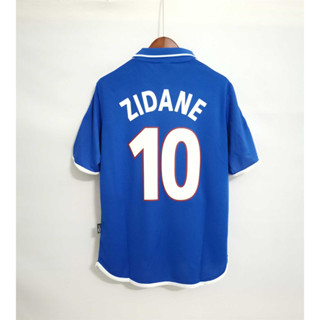 เสื้อกีฬาแขนสั้น ลายทีมชาติฟุตบอล France ZIDANE HENRY 2000 ชุดเหย้า สไตล์เรโทร คุณภาพสูง