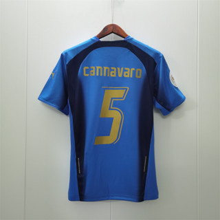 เสื้อกีฬาแขนสั้น ลายทีมชาติฟุตบอลชั้นนํา Italy TOTTI Camiseta CANNAVARO PIRLO 2006 ชุดเหย้า คุณภาพสูง สไตล์เรโทร