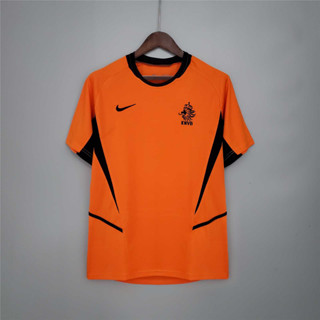 เสื้อกีฬาแขนสั้น ลายทีมชาติฟุตบอล Holland 2002 ชุดเหย้า คุณภาพสูง สไตล์เรโทร