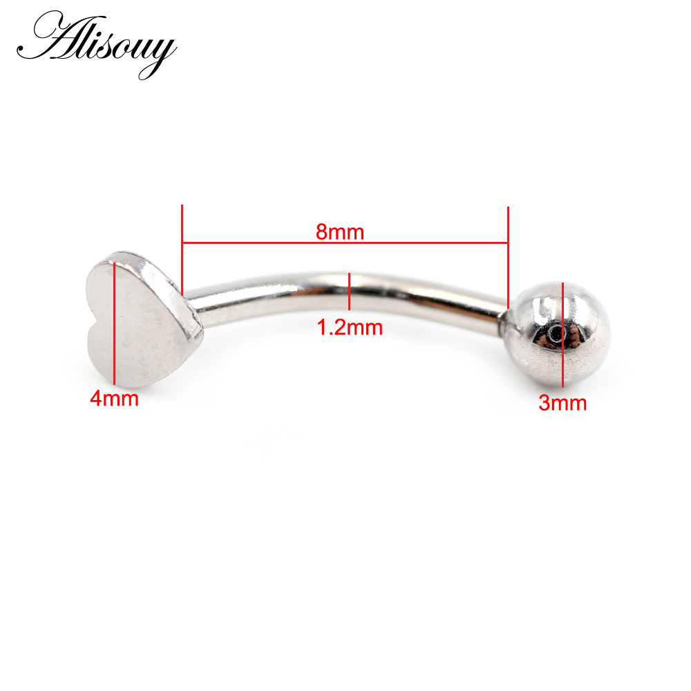 Alisouy 2 ชิ้น หัวใจ ไม้กางเขน ดาว ดอกไม้ สเตนเลส เพทาย CZ คิ้ว โค้ง ลิป แหวน สบาย เดธ เฮลิกซ์ ต่างหู เจาะ เครื่องประดับ ราคา ถูกที่สุด ดีลบีเคเค แกลเลอรีภาพที่ 2