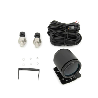 52 มม.Dual Red & Blue จอแสดงผล LED Air Suspension Gauge ความดันอากาศ Guage LED ดิจิตอล 2 ชิ้น 1/8NPT เซ็นเซอร์ยาว 5 เมตรและผู้ถือหมุน