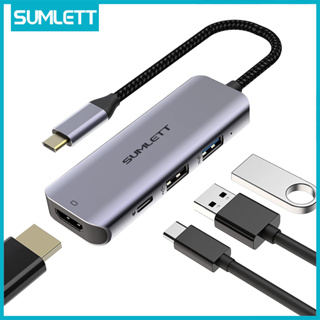 Sumlett อะแดปเตอร์ฮับ USB C Type C Thunderbolt 3 เป็น HDMI รองรับ 4K UHD พร้อมพอร์ตชาร์จ USB 3.0 USB 2.0 100W PD สําหรับแล็ปท็อป แท็บเล็ต และโทรศัพท์