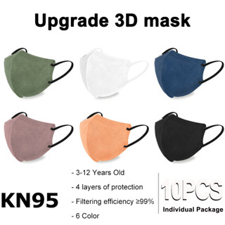 Face mask KN95 &amp; PM2.5 หน้ากากอนามัย สําหรับเด็ก (อายุ 3-12 ปี) 10 ชิ้น