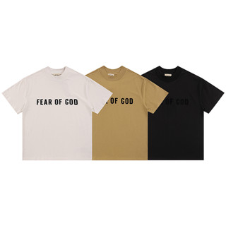 Fear OF GOD ใหม่ เสื้อยืดลําลอง ผ้าฝ้าย แขนสั้น คอกลม ขนาดใหญ่