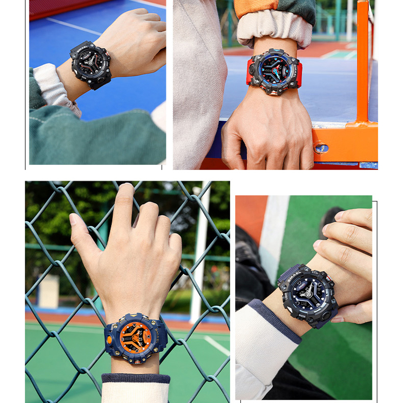 Smael ใหม่ นาฬิกาข้อมือสปอร์ต มีไฟ Led 8075 กันน้ํา กันกระแทก สําหรับผู้ชาย - รูปที่ 7