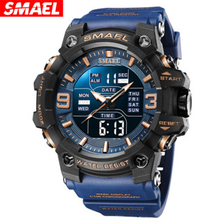 Samel นาฬิกาข้อมือควอตซ์ดิจิทัล มีไฟ LED กันน้ํา จับเวลา แสด…