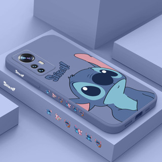 เคสซิลิโคนนิ่ม เนื้อแมตต์ ทรงสี่เหลี่ยม ลายการ์ตูนมอนสเตอร์ Stitch สําหรับ Xiaomi Redmi Note 12s 12 Pro 5G Note12 Pro+Plus