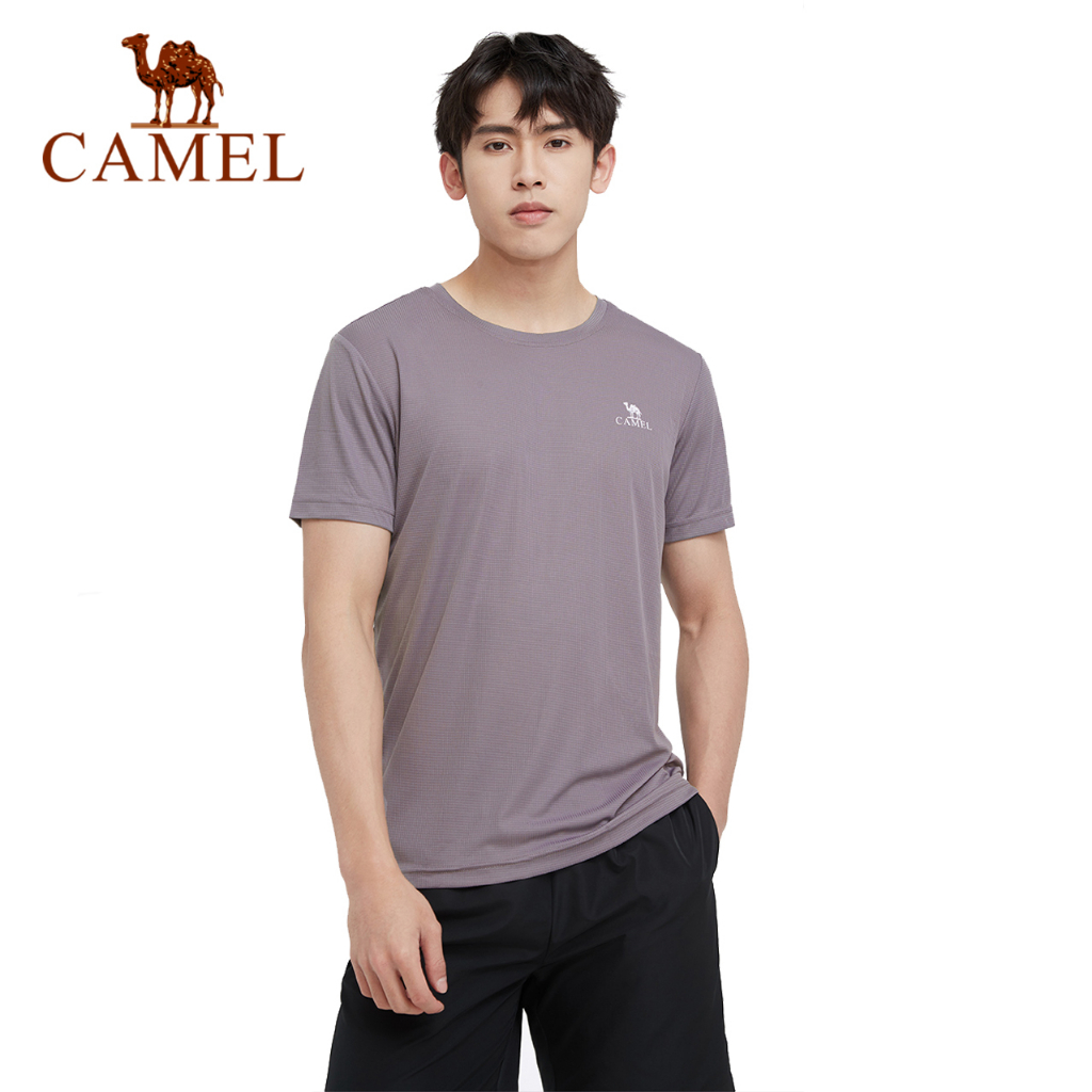Camel เสื้อยืดกีฬา แขนสั้น ระบายอากาศ แบบบาง สําหรับผู้ชาย ใส่กลางแจ้ง