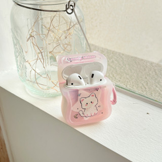 เคสหูฟัง ลายแมวน่ารัก สีชมพู สําหรับ airpods รุ่น pro 2 1 2 3 pro