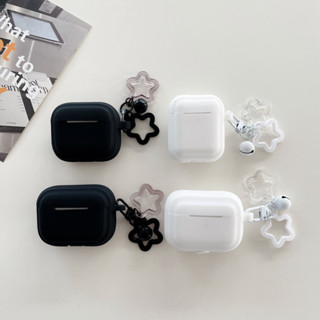 เคสซิลิโคน แบบนิ่ม สําหรับ airpods pro gen 2 1 2 pro 3 case cover ลายเรียบง่าย สีดํา สีขาว