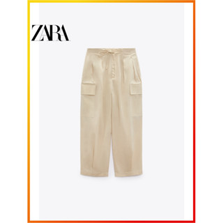 Zara ใหม่ กางเกงคาร์โก้ ผ้าไนล่อน สําหรับผู้หญิง 2212033 526