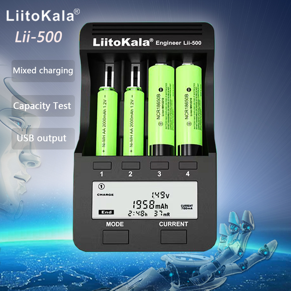 Liitokala Lii-500 Lii-402 Lii-202 Lii-100 ที่ชาร์จแบตเตอรี่ AA AAA 18650 26650 21700 17355 18350 145