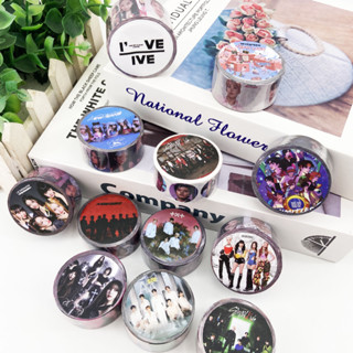 สติกเกอร์เทปวาชิ ลาย Idol Group IVE LE SSERAFIM TXT NewJeans SEVENTEEN สไตล์เกาหลี สําหรับตกแต่งสมุดภาพ