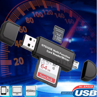 อะแดปเตอร์การ์ดรีดเดอร์ USB OTG เป็น USB 2.0 SD TF Android ความเร็วสูง อเนกประสงค์