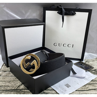 Gucci เข็มขัดหนัง Pu สองด้าน สไตล์นักธุรกิจ สําหรับผู้ชาย