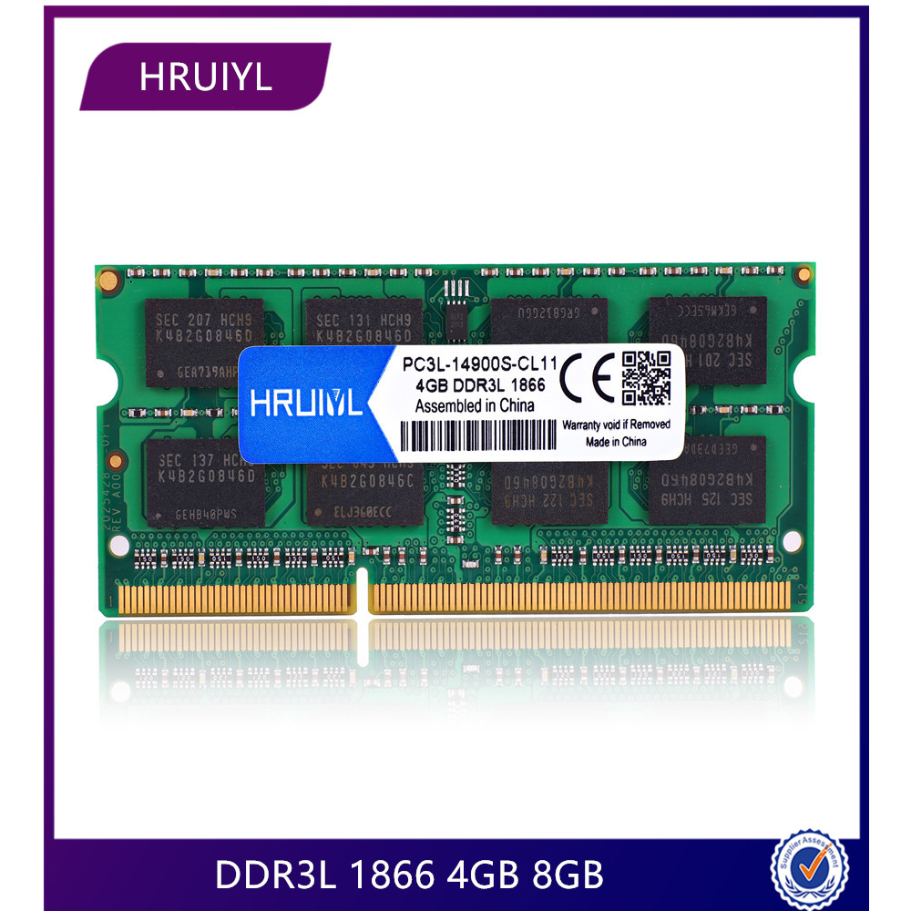 Hruiyl แบบพกพา RAM DDR3L 4GB 8GB 1866Mhz PC3L-14900 = 1866Mhz โน้ตบุ๊คอนุภาคหน่วยความจําโรงงาน