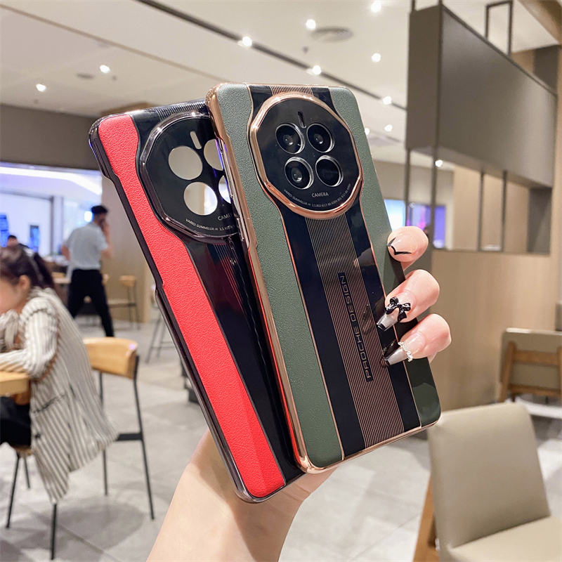PORSCHE เคสโทรศัพท์มือถือหนัง แบบแข็ง ชุบไฟฟ้า สําหรับ Huawei Mate 50 40 RS 30 Honor Magic 5 4 3 Pro - รูปที่ 3