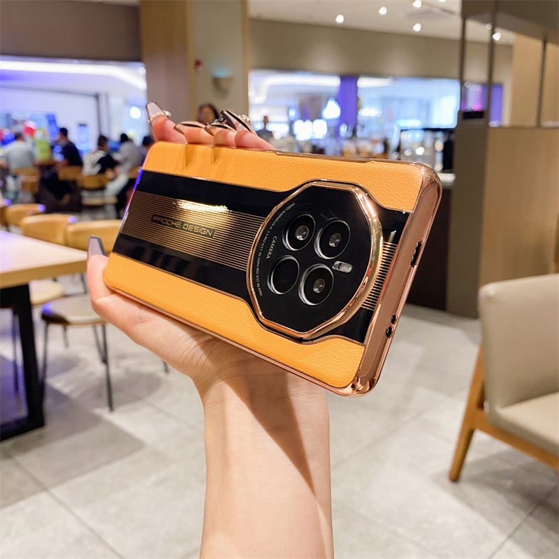 PORSCHE เคสโทรศัพท์มือถือหนัง แบบแข็ง ชุบไฟฟ้า สําหรับ Huawei Mate 50 40 RS 30 Honor Magic 5 4 3 Pro - รูปที่ 2