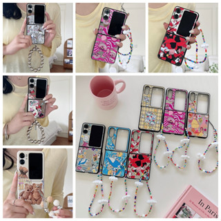 เคสโทรศัพท์มือถือ PC พับได้ กันกระแทก ลายการ์ตูนดิสนีย์ พร้อมสายคล้องมือ สําหรับ OPPO Find N2 Flip 5G