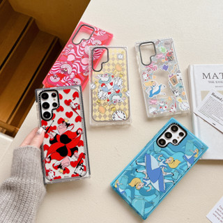 การ์ตูนอนิเมะ Alice in Wonderland ดิสนีย์ เจ้าหญิง เคส Samsung Galaxy S23 Ultra S22 Ultra S21 Ultra S20 S21 S22 S23 Plus + S20Ultra Case ใหม่ ขอบสี เรียบง่าย โปร่งใส ป้องกันการหล่น ซิลิกาเจล นุ่ม ซัมซุง เคส