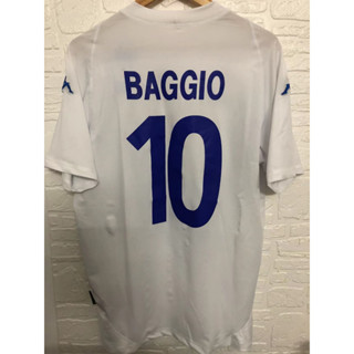 เสื้อกีฬาแขนสั้น ลายทีมชาติฟุตบอล Brescia BAGGIO 03-04 ชุดเยือน สไตล์เรโทร คุณภาพสูง