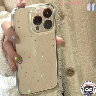 สําหรับ for IPhone 14 Pro Max เคสโทรศัพท์มือถือแบบนิ่ม Tpu ใส กันกระแทก แต่งกลิตเตอร์ สําหรับ IPhone 13 12 14 Pro Max Xs Xr 7 8 Plus