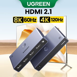 Ugreen HDMI 2.1 8K สวิตช์ 3 in 1 พร้อมรีโมตคอนโทรล 8K@60Hz 4K@120Hz ตัวแปลงแยกสวิทช์ สําหรับ Xbox PS5 Monitors