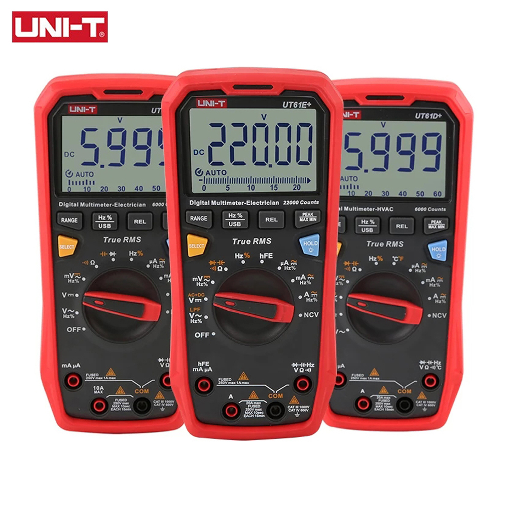 Uni-t UT61B+ UT61D+UT61E+ เครื่องทดสอบมัลติมิเตอร์แบบดิจิตอล Professional AC DC แรงดันไฟฟ้าความต้านท