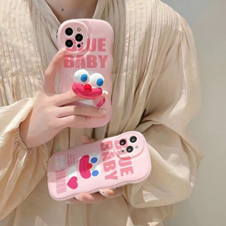 เคสโทรศัพท์มือถือ 3d สีชมพู พร้อมขาตั้ง สําหรับ iPhone 11 12 12pro 12promax 13 13pro 13promax 14 14pro 14promax