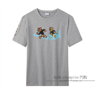 Champion เสื้อยืดแขนสั้นลําลอง ผ้าฝ้ายแท้ ทรงหลวม สําหรับผู้ชาย และผู้หญิง