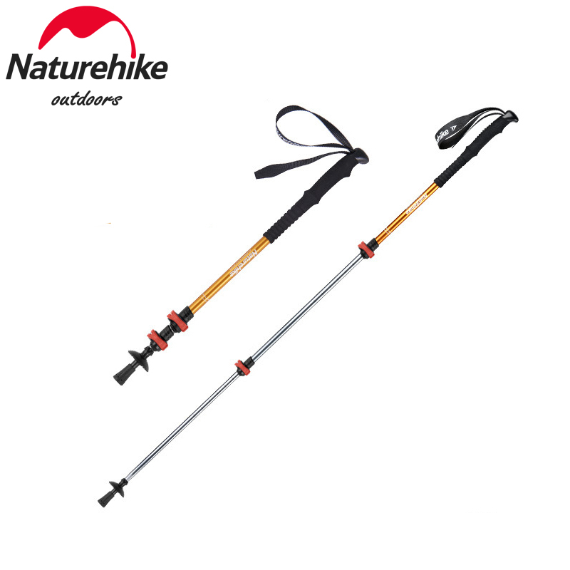 Naturehike ไม้เท้าเดินป่ากลางแจ้งแบบพับได้ Telescopic Camping แบบพกพาเดินเดินป่าน้ําหนักเบา Stick