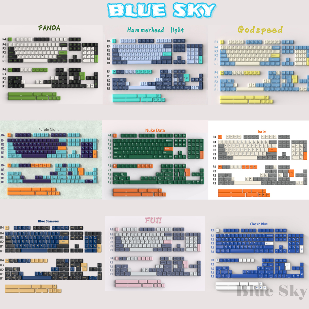 【Blue Sky】GMK theme keycap/ABS double shot/Cherry profile/Olivia/Arctic/BOW/WOB/Night runner