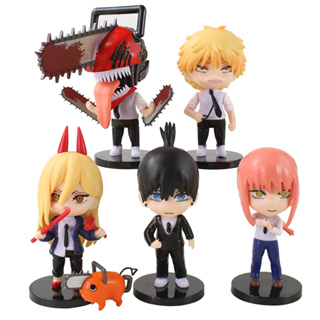 โมเดลฟิกเกอร์ PVC อนิเมะญี่ปุ่น Denji Pochita Power Himeno Q Version ขนาด 10 ซม. 6 ชิ้น ต่อชุด