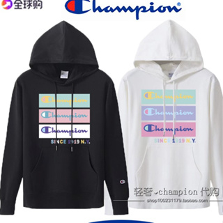 Champion เสื้อกันหนาวลําลอง มีฮู้ด พิมพ์ลาย ทรงหลวม แฟชั่นสําหรับผู้ชาย และผู้หญิง