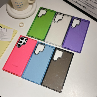 Casetify เคสโทรศัพท์มือถือแบบนิ่ม TPU ใส กันกระแทก ลายกลิตเตอร์ สีดํา สําหรับ Samsung Galaxy S23 Ultra S22 Ultra S23 S23 Plus