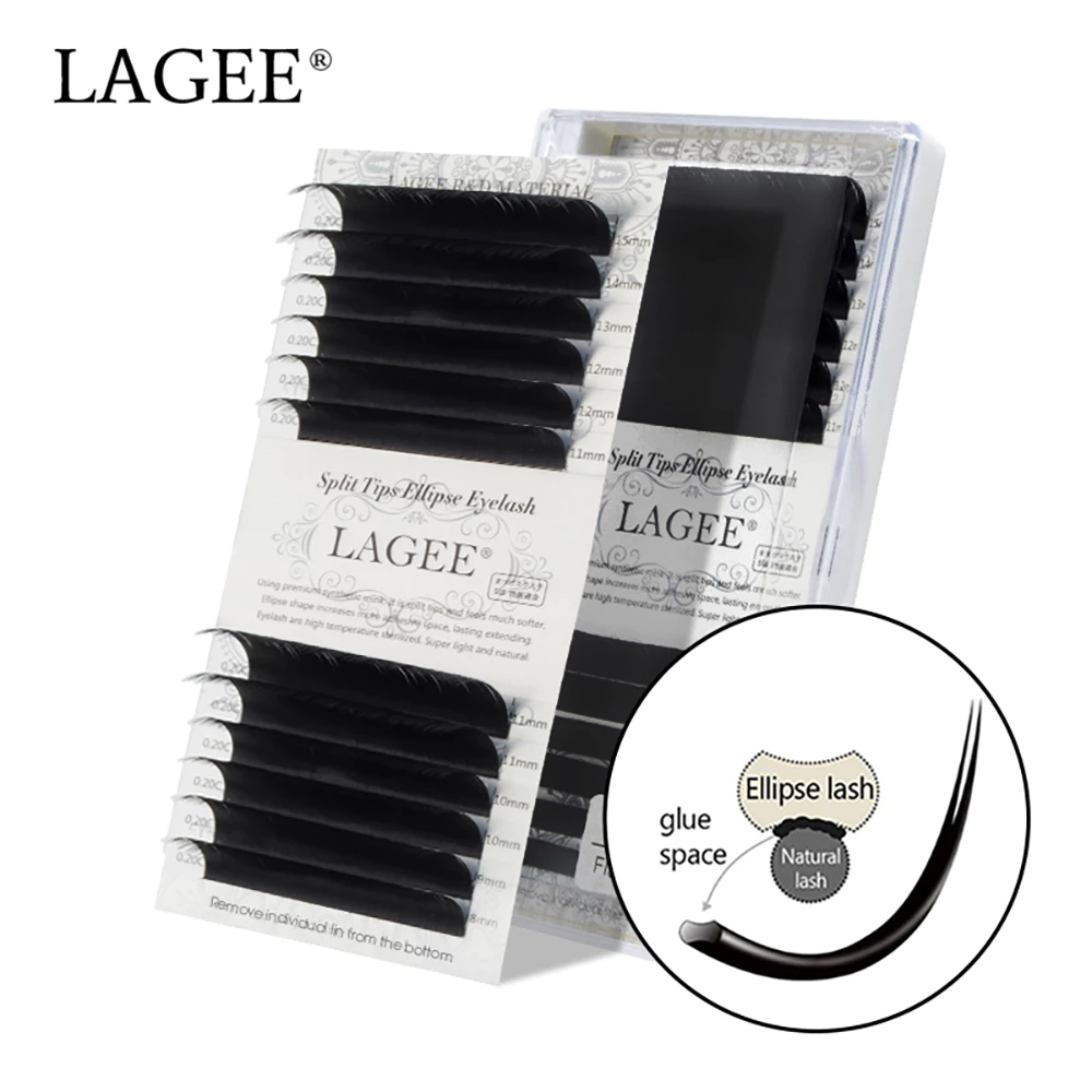 NAGARAKU Ellipse Eyelashes Flat Mink Lashes Ellips แยกเคล็ดลับเคล็ดลับเคล็ดลับคู่คุณภาพสูง Super Soft Flat Mink Eyelashes Faux Cils