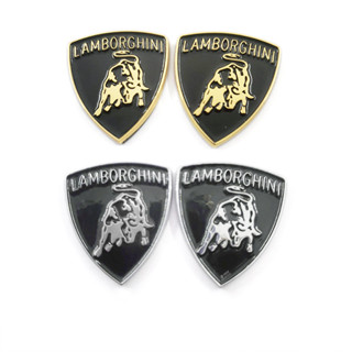 สติกเกอร์โลโก้โลหะ รูปตราสัญลักษณ์ Lamborghini Bull สําหรับตกแต่งรถยนต์ 1 คู่