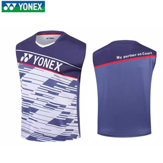 เสื้อกีฬาแบดมินตัน แขนกุด ลายทีมชาติวอลเลย์บอล YONEX แฟชั่นฤดูร้อน สําหรับผู้ชาย และผู้หญิง