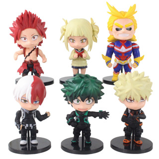 โมเดลฟิกเกอร์ PVC อนิเมะ My Hero Academia Midoriya Izuku Deku All Might Bakugou Katsuki Todoroki Shoto Kirishima Eijiro ของเล่นสําหรับเด็ก 6 ชิ้น ต่อชุด