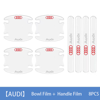 สติกเกอร์ไวนิลใส ป้องกันรอยขีดข่วน กันน้ํา สําหรับติดมือจับประตูรถยนต์ Audi มี 4 ชิ้น